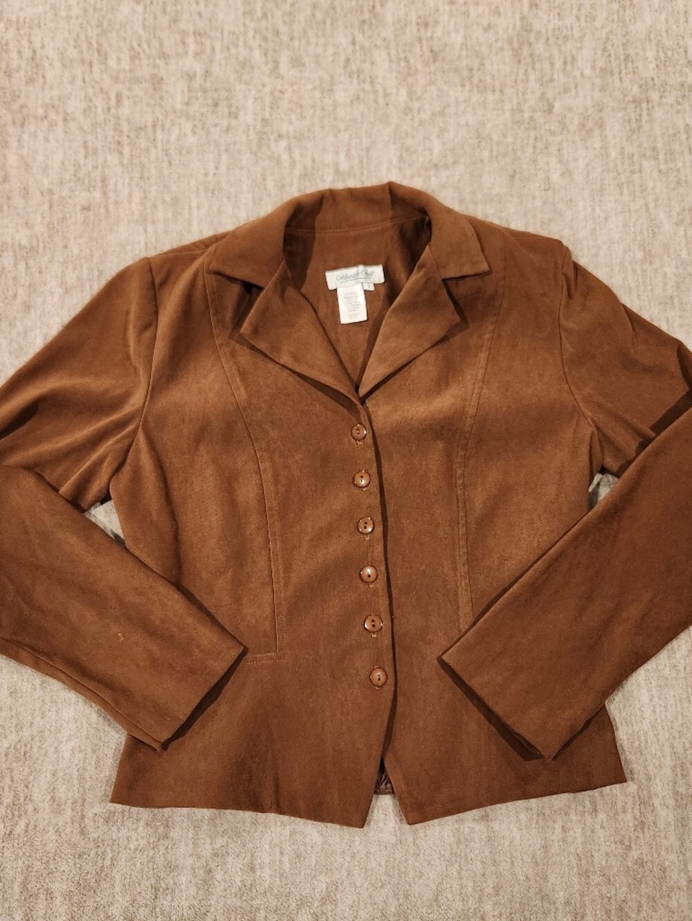 Vintage Coldwater Creek Women's Brown Blazer Jacket Size 8 Suede
